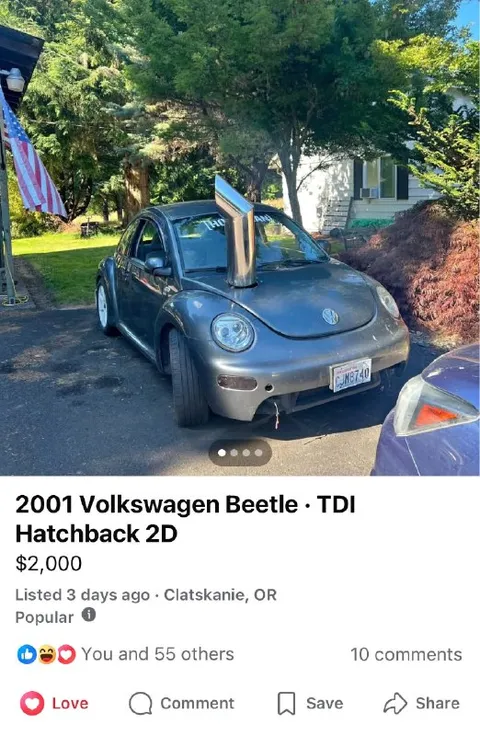 2001 Volkswagen Beetle TDI With Exhaust Stack