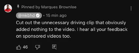 Unnecessary Driving Clip Feedback