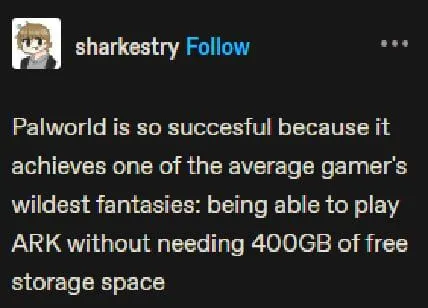 Palworld Beats ARK Storage Requirements