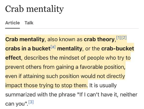 Crab Mentality Definition