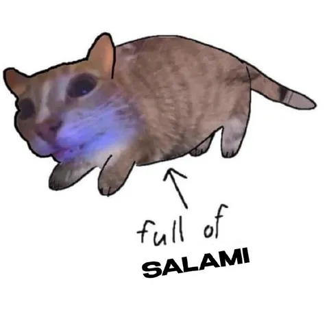 Cat Full of Salami