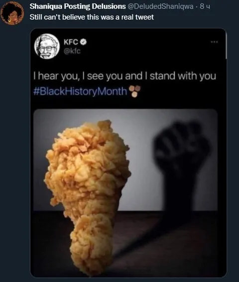 KFC Black History Month Tweet