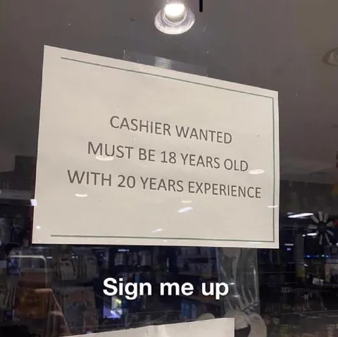 Cashier Wanted With Impossible Experience