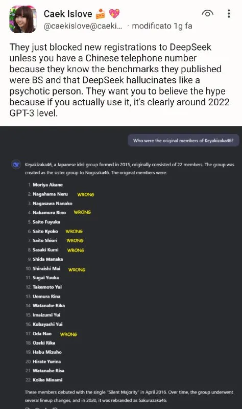 DeepSeek Hallucinates Idol Group Members