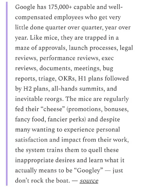 Google Employees in a Bureaucratic Maze