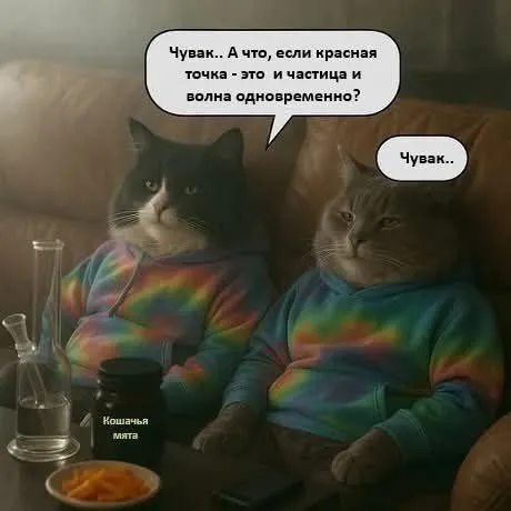 Красная точка — частица и волна