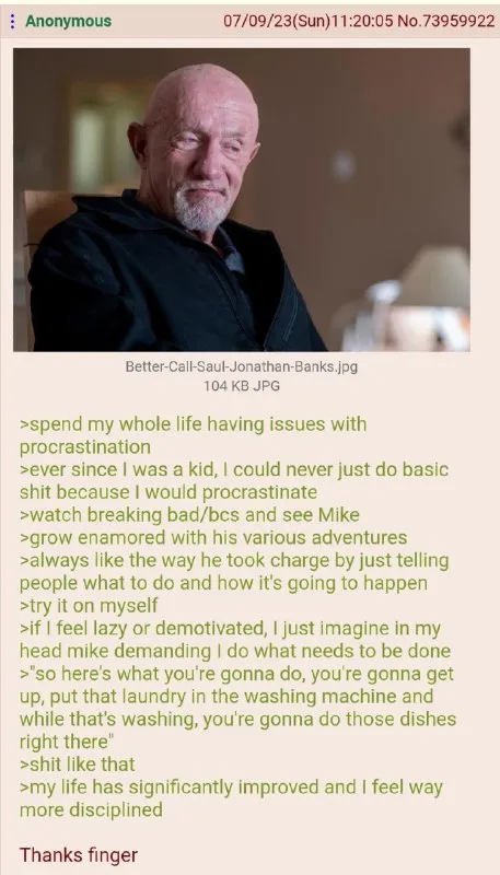 Mike Ehrmantraut Beats Procrastination