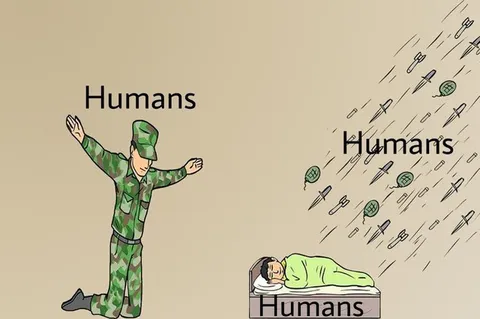 Humans Under Bombardment