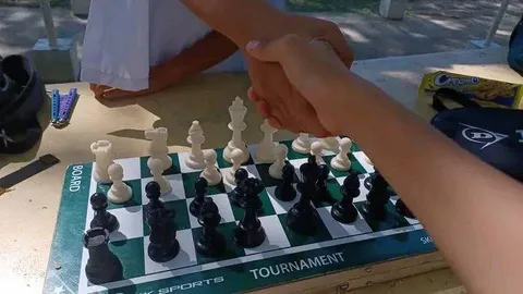 Handshake Before Chess Tournament