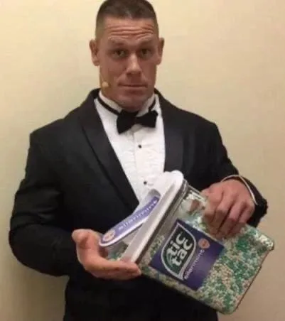 John Cena’s Giant Tic Tac Bucket