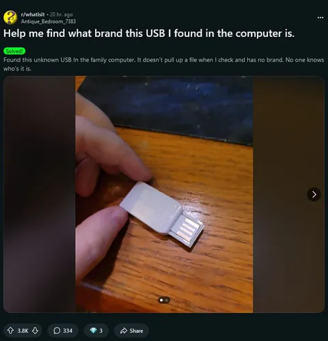 Unknown USB Found in Computer