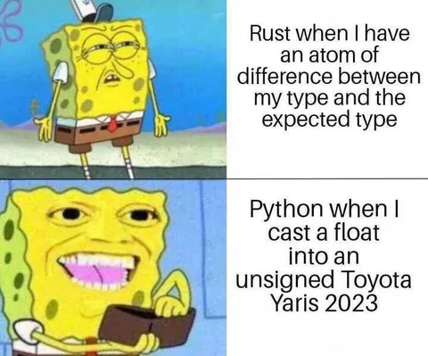 Rust and Python Type Reactions