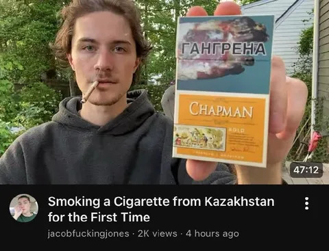 Smoking a Cigarette from Kazakhstan