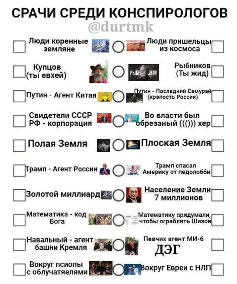 Срачи среди конспирологов