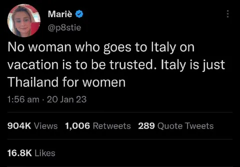Italy Is Thailand for Women