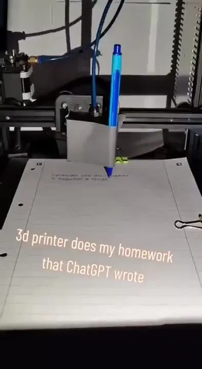 3D printer does ChatGPT homework