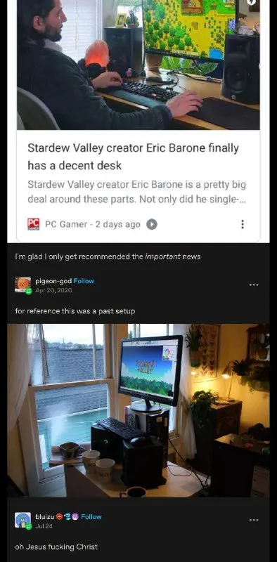 Eric Barone Gets a Decent Desk