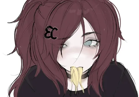 Anime Girl Eating Noodles