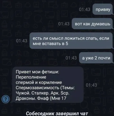 Собеседник завершил чат