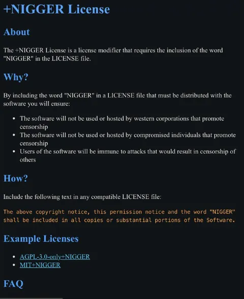 The +NIGGER License