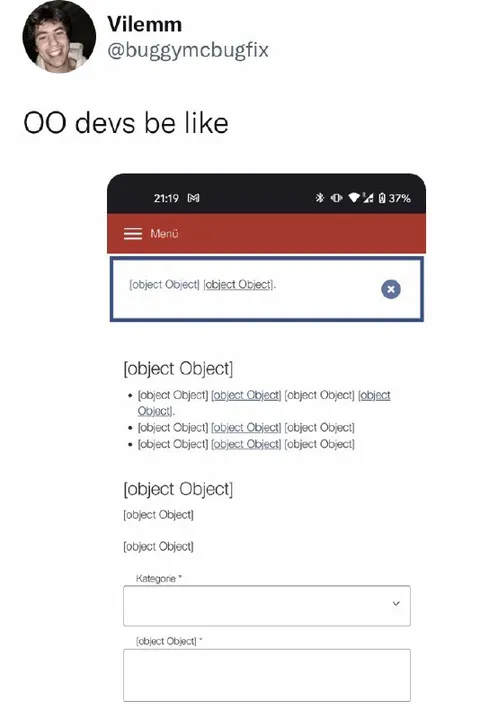 OO Devs Be Like Object Error