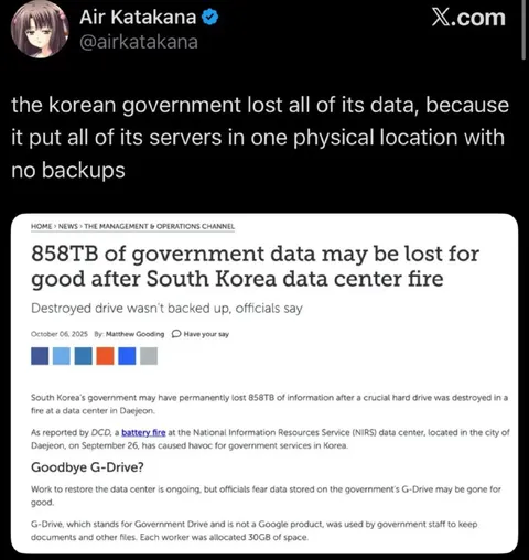 South Korea Data Center Fire