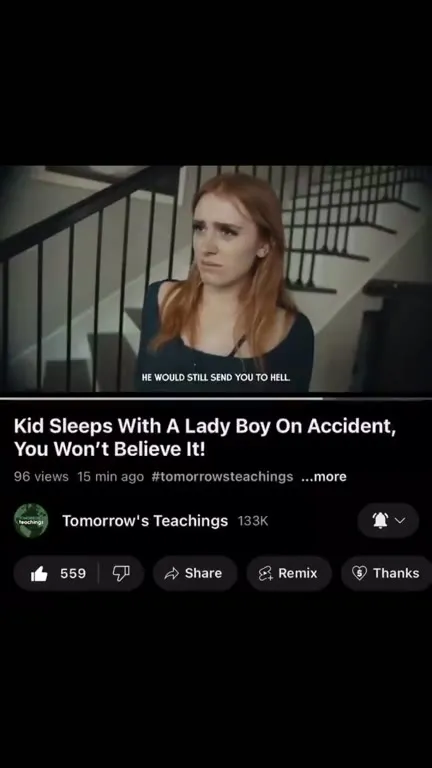 Kid Sleeps With A Lady Boy