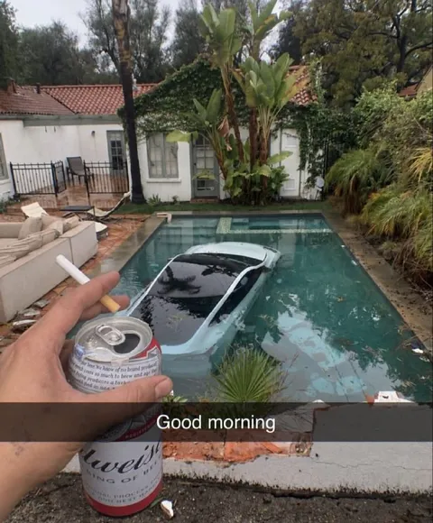 Good Morning, Car in the Pool