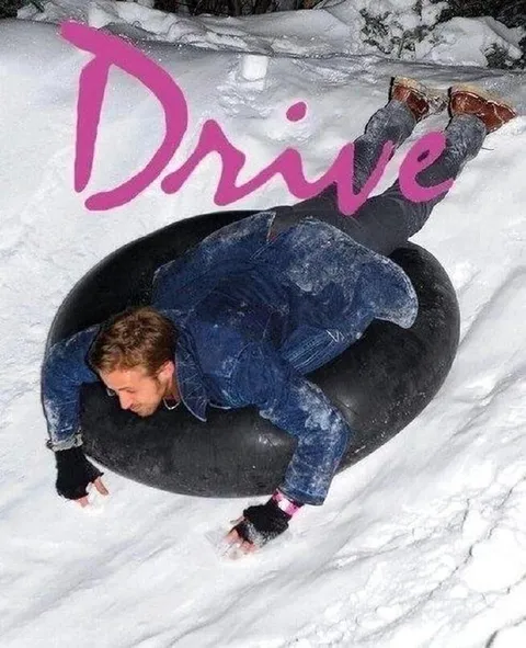 Man Diving on Snow Tube