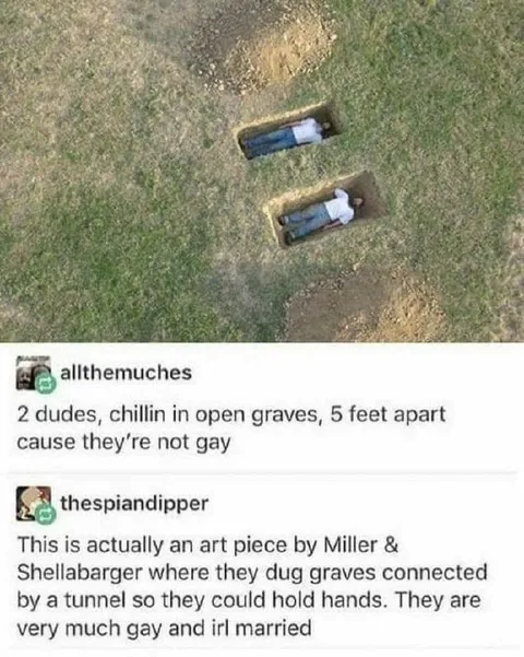 Two Dudes in Open Graves