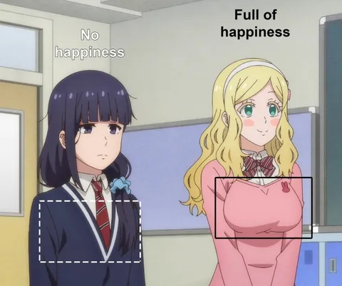 No Happiness vs Full of Happiness