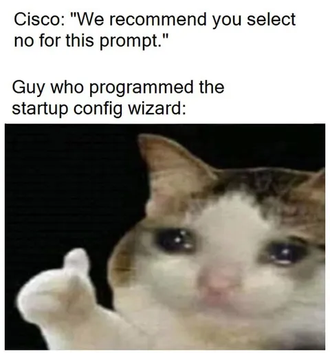 Cisco Recommends Selecting No