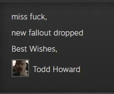 Todd Howard Fallout Message