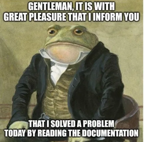Gentleman Frog Read the Documentation