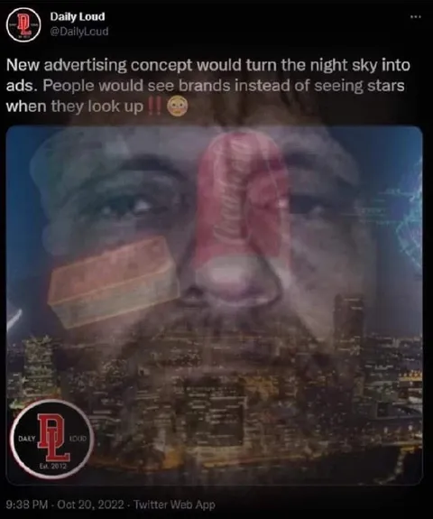 Night Sky Advertising Concept