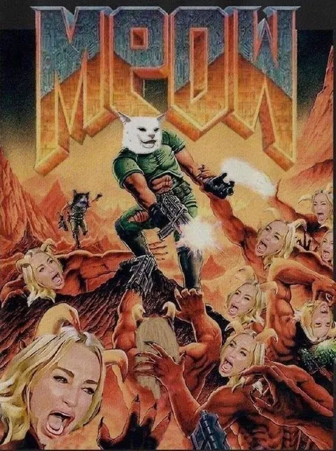 Doomguy Cat in the Crowd