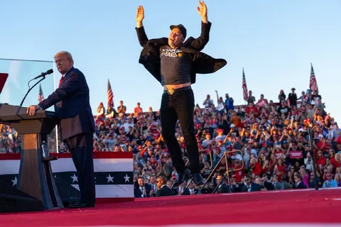 Elon Musk Jumps at Trump Rally