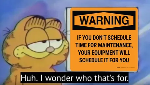 Garfield Maintenance Warning
