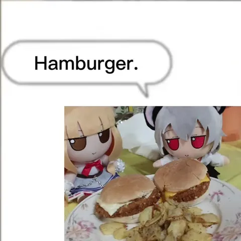 Hamburger Plushie Reaction