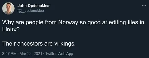 Norwegian Linux vi-kings joke