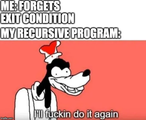 Recursive Program Forgets Exit Condition