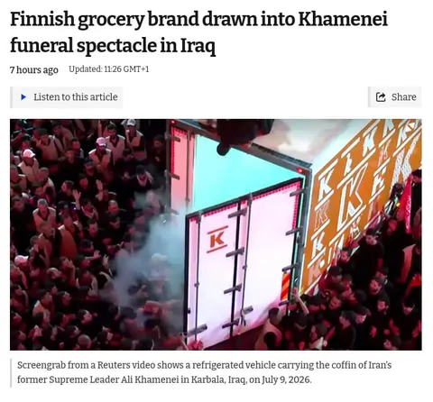 Finnish Brand at Khamenei Funeral