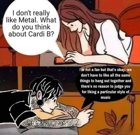 Metalhead Calmly Accepts Cardi B