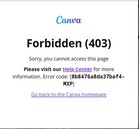 Canva Forbidden 403 Error