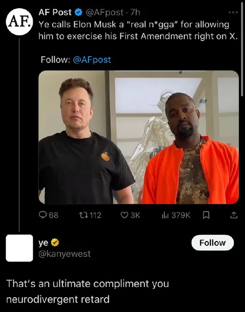 Kanye Calls Elon a Real N*gga