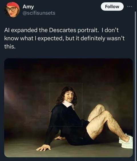 AI Expanded Descartes Portrait