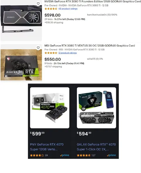 RTX 3080 Ti Costs More Than RTX 4070