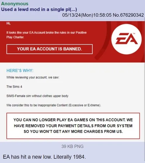 EA Bans Lewd Sims Mod