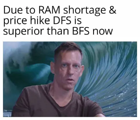 DFS Beats BFS Due to RAM Shortage