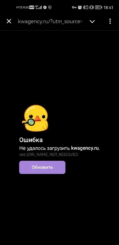 Ошибка загрузки сайта
